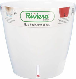 RIVIERA Eva Nieuwe ronde plastic pot - Ø 31 cm - 14,5 L - Wit