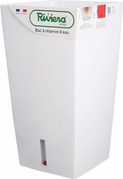 RIVIERA Eva Nieuwe vierkante plastic bloempot - 28 x 28 x H 52 cm - 31 L - Wit