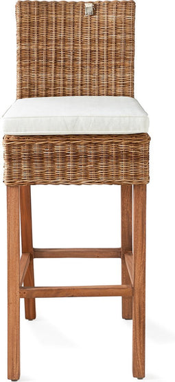 Riviera Maison Barkruk Met Rugleuning - Rustic Rattan Bar Stool - Bruin