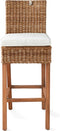Riviera Maison Barkruk Met Rugleuning - Rustic Rattan Bar Stool - Bruin