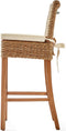 Riviera Maison Barkruk Met Rugleuning - Rustic Rattan Bar Stool - Bruin