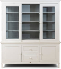Riviera Maison Buffetkast, keukenkast groot - Bedford Cabinet XL - Mangohout, gehard Glas - Wit