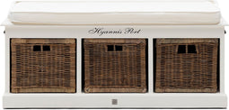Riviera Maison Halbankje Met Opbergruimte - Hyannis - Wit