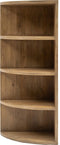 Riviera Maison Kast Bruin, Boekenkast, hoekkast rond, 4 vakken - Del Rey Corner Book Cabinet - Hout - (LxBxH) 42.0x60x145.0
