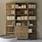 Riviera Maison Kast Bruin, Boekenkast, hoekkast rond, 4 vakken - Del Rey Corner Book Cabinet - Hout - (LxBxH) 42.0x60x145.0