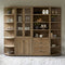Riviera Maison Kast Bruin, Boekenkast, hoekkast rond, 4 vakken - Del Rey Corner Book Cabinet - Hout - (LxBxH) 42.0x60x145.0