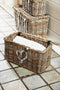 Riviera Maison Opbergmanden Met Deksel - Rustic Rattan Classic RM Basket - Bruin - Set 3 Stuks