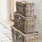 Riviera Maison Opbergmanden Met Deksel - Rustic Rattan Classic RM Basket - Bruin - Set 3 Stuks
