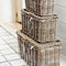 Riviera Maison Opbergmanden Met Deksel - Rustic Rattan Classic RM Basket - Bruin - Set 3 Stuks
