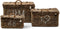 Riviera Maison Opbergmanden Met Deksel - Rustic Rattan Classic RM Basket - Bruin - Set 3 Stuks