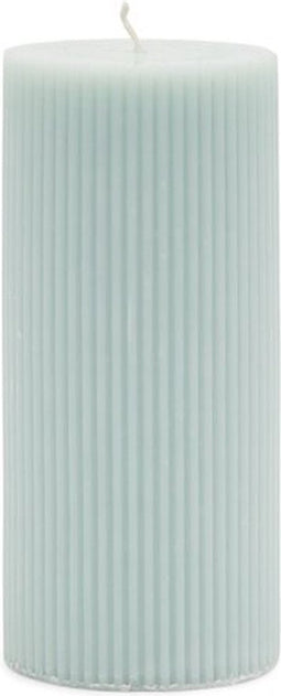 Rivièra Maison Pillar Candle Rib blue 7x15 set van 4