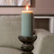 Rivièra Maison Pillar Candle Rib blue 7x15 set van 4