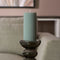 Rivièra Maison Pillar Candle Rib blue 7x15 set van 4