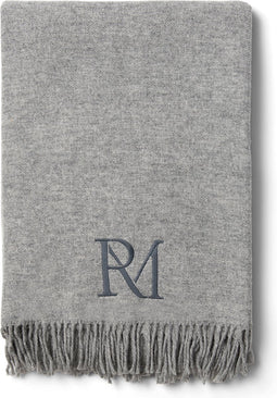 Riviera Maison Plaid Grijs - Maliso Deken met Ruffles - Wol - (LxB) 180x125