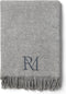 Riviera Maison Plaid Grijs - Maliso Deken met Ruffles - Wol - (LxB) 180x125