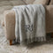 Riviera Maison Plaid Grijs - Maliso Deken met Ruffles - Wol - (LxB) 180x125