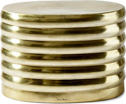 Riviera Maison Times Square Pouf - Poef - Aluminium - Goud
