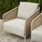 Riviera Maison Tuinstoel buiten - Sanur Outdoor Lounge Chair - Stro, IJzer - Beige