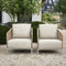 Riviera Maison Tuinstoel buiten - Sanur Outdoor Lounge Chair - Stro, IJzer - Beige