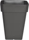RIVIERA Vierkante kunststof bloempot Solilla - 39 x 39 x H 53 cm - 49 L - Glittery grijs
