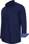 Cappuccino Italia - Heren Overhemden Stretch Overhemd Milano - Blauw - Maat XL