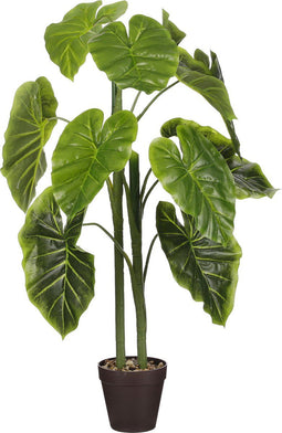 Mica Decorations Alocasia Kunstplant in Bloempot - H100 x Ø50 cm - Groen