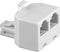 RJ11 (m) - 2x RJ11 (v) telefoon splitter / wit