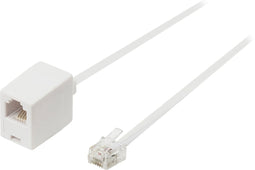 RJ11 - RJ11 telefoon verlengkabel / wit - 5 meter