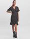 VERO MODA VMHENNA - Wrap jurk - Korte mouwen met ruche details - Blauw - Dames - Maat XS