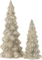 J-Line decoratie Kerstboom Suiker - glas - lichtgrijs/zilver - large
