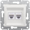 RJ45-aansluiting CAT6 UTP - 2-voudig - Zonder Frame - Wit - Asfora - Schneider Electric - EPH4870121D