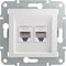 RJ45-aansluiting CAT6 UTP - 2-voudig - Zonder Frame - Wit - Asfora - Schneider Electric - EPH4870121D