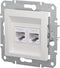 RJ45-aansluiting CAT6 UTP - 2-voudig - Zonder Frame - Wit - Asfora - Schneider Electric - EPH4870121D