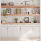 vidaXL - Wandschap - 220x30x(2-6)cm - behandeld - massief - eikenhout - lichtbruin