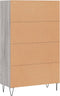 vidaXL - Hoge - kast - 69,5x31x115 - cm - bewerkt - hout - grijs - sonoma - eikenkleurig