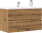 vidaXL - Wastafelkast - 90x38,5x45 - cm - bewerkt - hout - artisanaal - eikenkleur