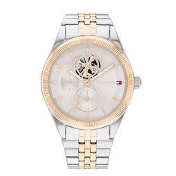 Tommy Hilfiger TH1782716 MONICA Dames Horloge - Mineraalglas - Staal - Zilverkleurig - 38 mm breed - Quartz - Vouw/Vlindersluiting - 3 ATM (spatwater)