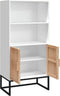 vidaXL - Hoge - kast - 60x35x125 - cm - bewerkt - hout - wit