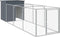 vidaXL - Hondenhok - met - ren - 110x405x110 - cm - gegalvaniseerd - staal - antraciet