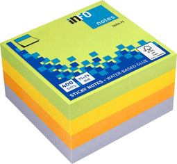 Info sticky notes - Spring - 4 x 100 vel - 75x75mm - groen, geel, oranje, paars - IN-5654-75