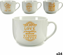 Kopp Coffee Porselein Gouden Wit 500 ml 24 Stuks