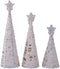 PTMD Decoratieve Standbeeld Torres - 43x12x12 cm - Papier - Wit- Set van 3