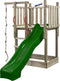 Houten Speeltoren Mario (SwingKing) | Speeltoren met Glijbaan en Knopentouw voor Buiten in de Tuin | FSC Hout - Glijbaan Groen