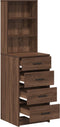 vidaXL - Hoge - kast - Bruin - Eikenhout - 40x41x135 - cm - Geengineerd - Hout