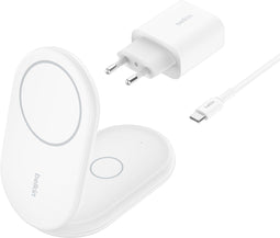Belkin BoostCharge 2-in-1 - Magnetische Inklapbare Draadloze Lader met Qi2 15W - Wit