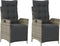 vidaXL - Tuinstoelen - 2 - st - verstelbaar - met - voetensteun - poly - rattan - grijs