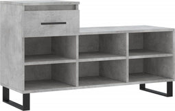 vidaXL - Schoenenkast - 102x36x60 - cm - bewerkt - hout - betongrijs