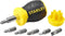 Stanley 0-66-357 - Multibit Stubby Schroevendraaier - Magnetische bithouder - Zwart Geel