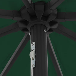 vidaXL - Tuinparasol - met - LED-verlichting - 395 - cm - x - 245 - cm - Groen