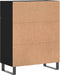 vidaXL - Dressoir - 69,5x34x90 - cm - bewerkt - hout - zwart